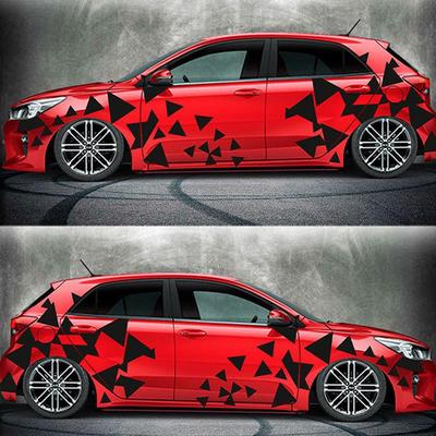 Geometric Triangle Car Stickers: Body Waistline & Universal Door Decoration
