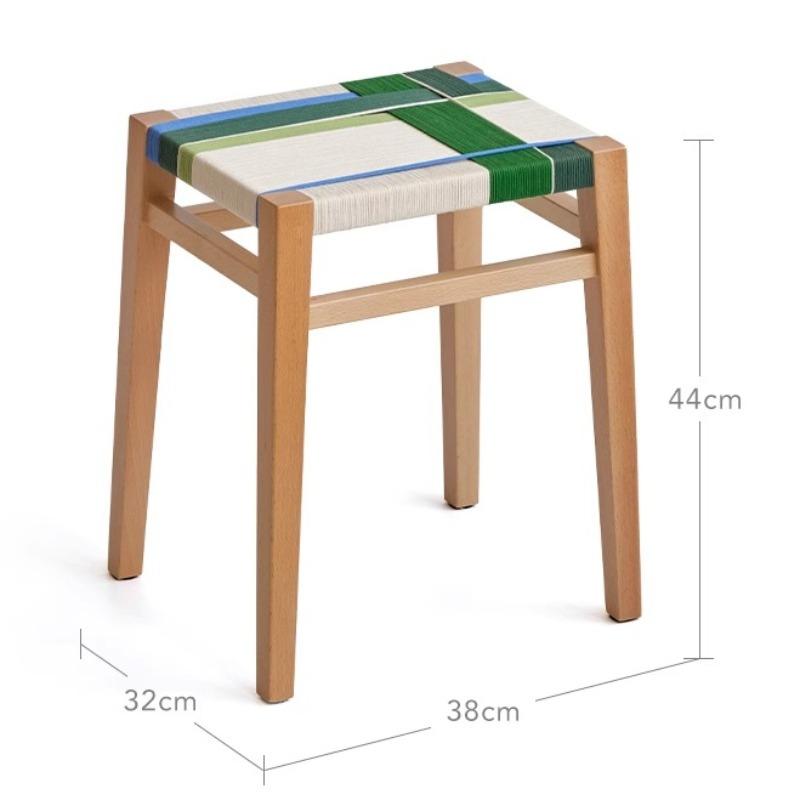 Wooden Stools Stackable Shoe Changing Stool Retro Aesthetic Modern Vanity Stools Luxury Single Person Dining Room Bedroom Stool зелёный 33160₽