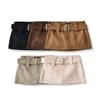 2025 Autumn Winter Suede Mini Skirt with Belt: Anti-Exposure, Slimming, Hip-Hugging Design
