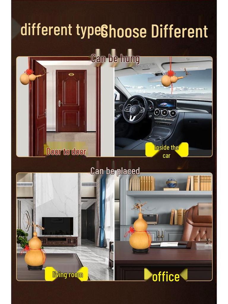 Přívěsek z pravé tykve Feng Shui: Přírodní ozdoba přitahující bohatství pro vstup, obývací pokoj nebo kancelář.