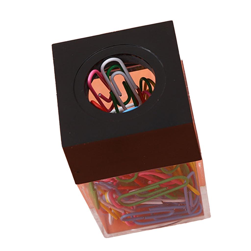 Magnetic Paperclip Dispenser Large Capacity Transparent Paper Clip Storage Organizer for Desk