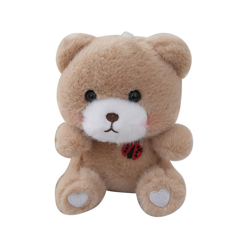 Adorable Plush Bear Keychain Cute Cartoon Style Soft Stuffed Animal Doll Accessory
