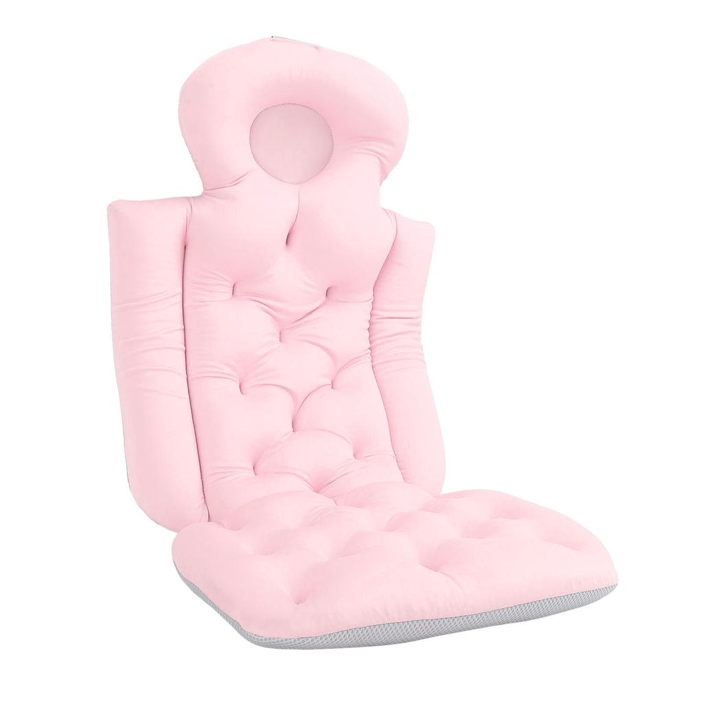 Full Body Bath Pillow for Bathtub Adult Tub Pillow Cushion for Bath for Headrest Neck Support Pink