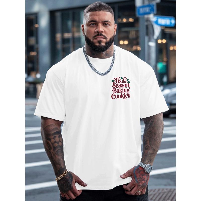 

Ткань для выпечки Теплый Рождественский Мужская футболка с круглым вырезом с коротким рукавом Рубашка, Основная летняя одежда для мужчин для баскетбола и тренировок в спортзале 2XL белый