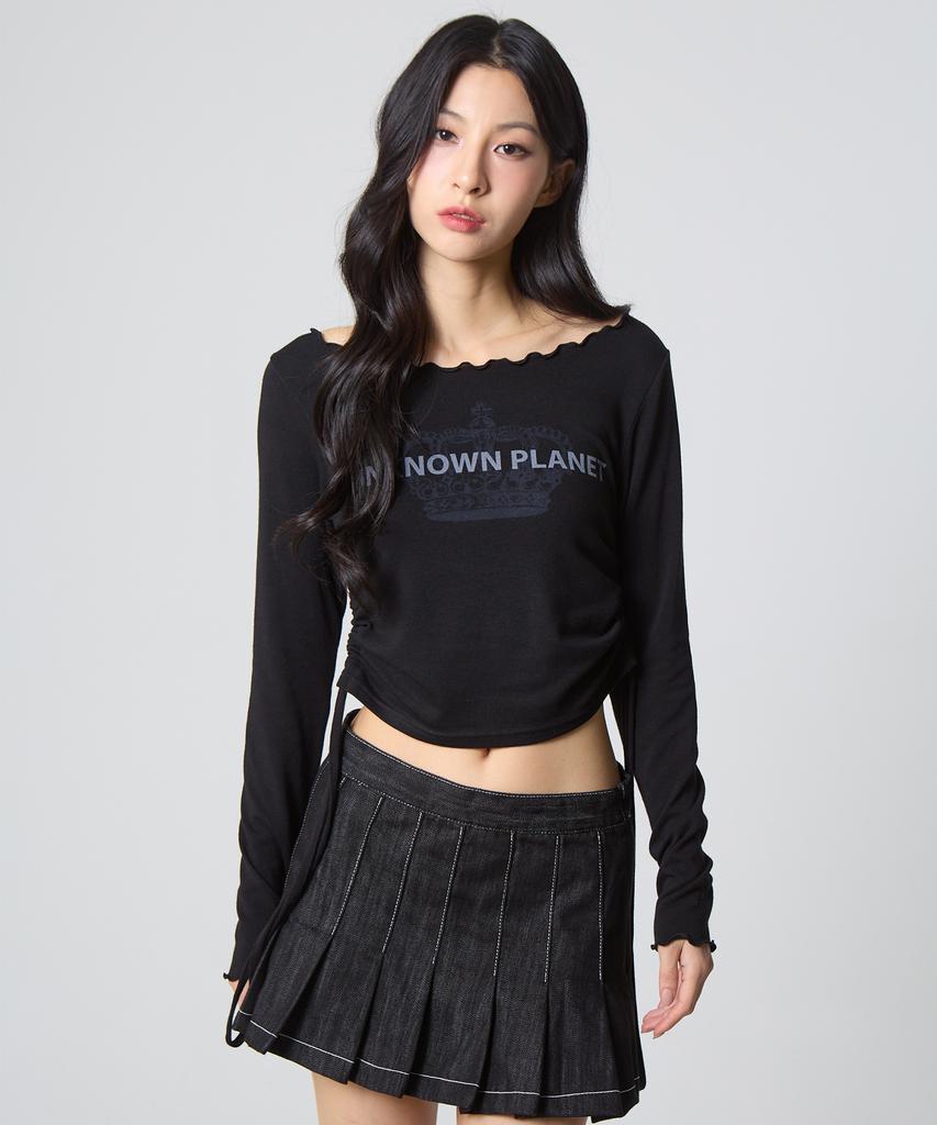 Unknown Planet Pleated Mini Skirt Indigo