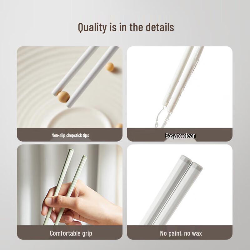 Weimuke Colorful Alloy Chopsticks - 5 Pairs