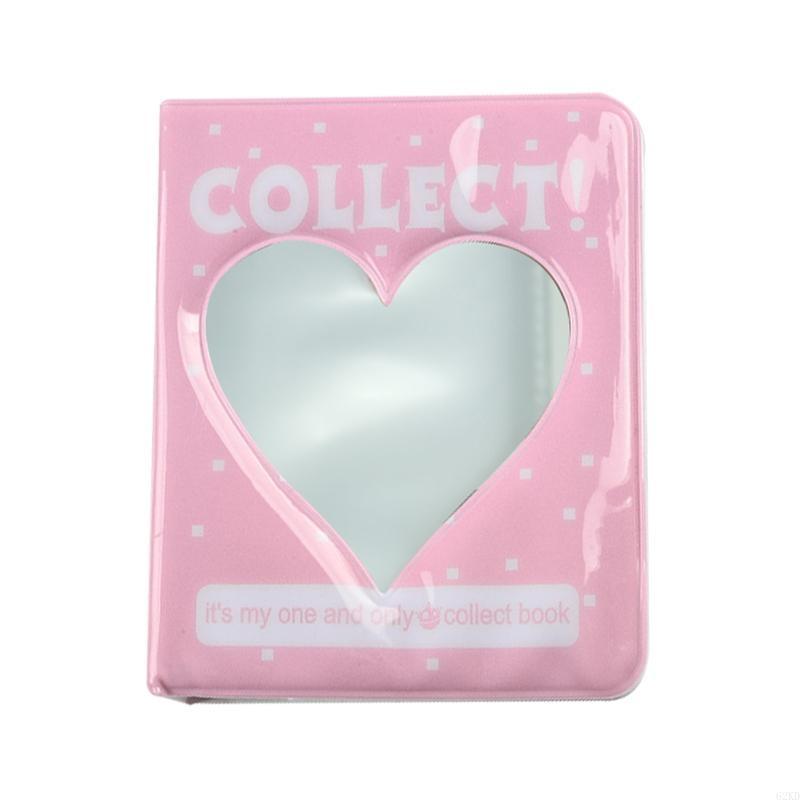 62KD 3 Inch 36 Pockets Photo Album Cartoon Hollow Heart Picture Storage Mini Scrapbooking for Case
