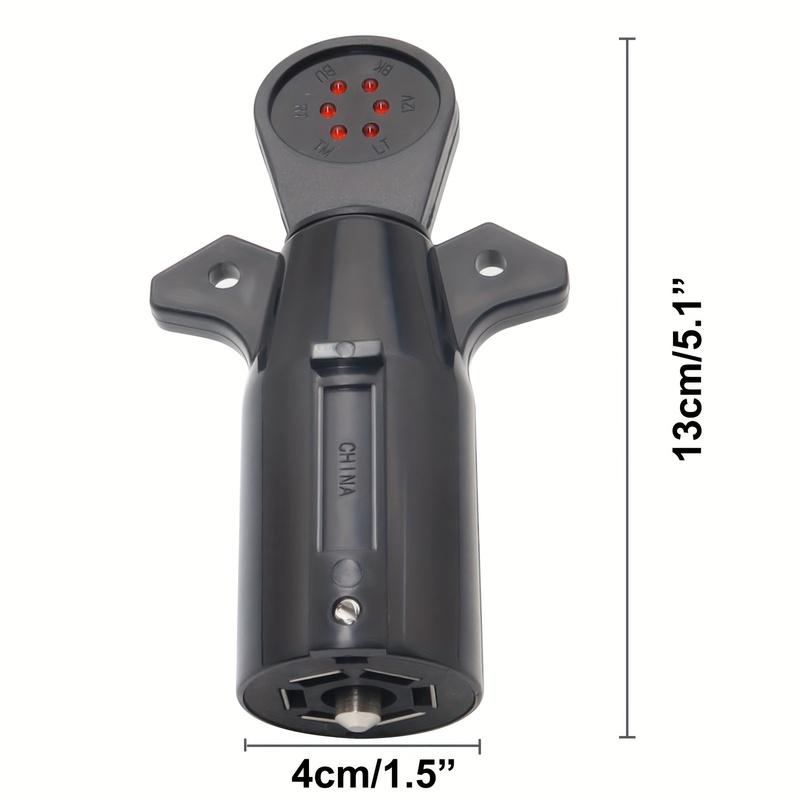 7-Way Blade Trailer Light Wiring Circuit Tester 7 Pin Round Electric Plug Test Vehicle Towing Brake Tail Turn Signal Test Tool
