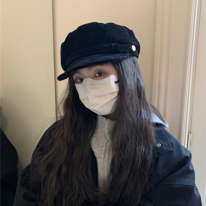 Korean New Retro British Style Newsboy Hat Women's Suede Octagonal Hat Showing Face Small Fashionable Painter Hat