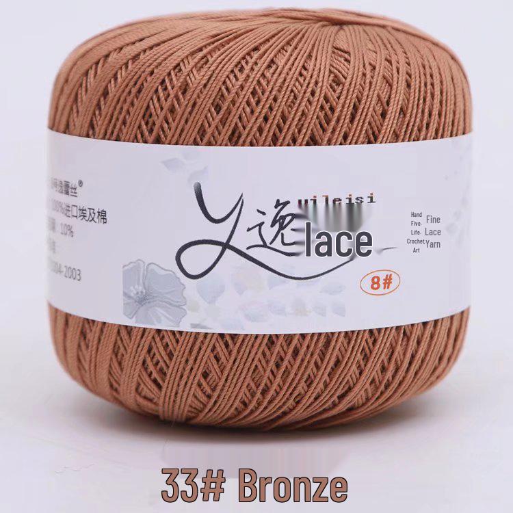 8# 100% Cotton Lace Yarn - 50g Ball, 400m, Strong Twist Crochet Thread for Hand-knitting, Flowers, Hats, and Cardigans - Free Shipping.