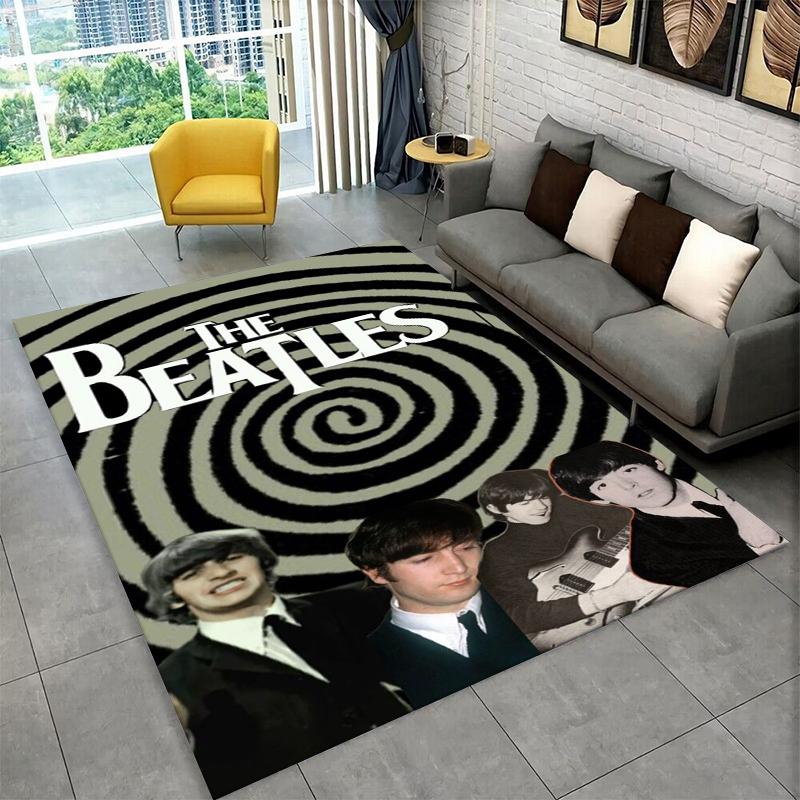 The B-Beatles Rock Band Star Carpet Rug for Playroom Bedroom Living Room Sofa Home Decor,kid Game Area Rug Non-slip Floor Mat