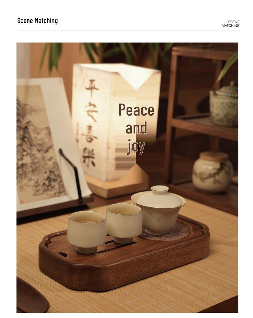 Walnut Chinese Style Solid Wood Tea Tray for Gongfu Tea Ceremony - Compact Water Storage for Home or Office Use