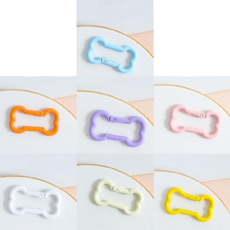 Zinc Alloy Bone Keychain Decoration Spring Operated Clasp Available In 6 Playful Color Options