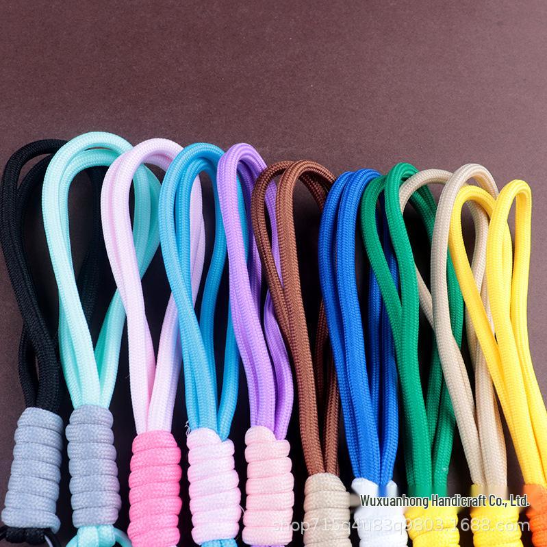 

Stylish Color-Block Nylon Phone Lanyard & Keychain Charm Black Single Buckle Lanyard