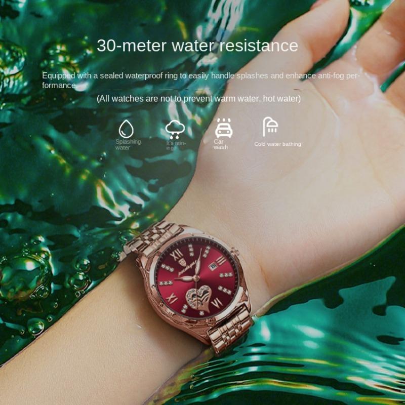 Top Brand New Arrival Waterproof Luminous Women's Watch Female Student Korean Style Calendar Fashionable Luxury Wristwatch