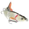 5 Segments Fishing Lure Crank Bait Hooks 3D Eyes Fish Shape Tackle Tool