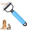 Pet Detangling Comb Handheld Undercoat Rake for Dogs Cats Double-Sided Stainless Steel Teeth Deshedding Grooming Brush for Thinning Shedding