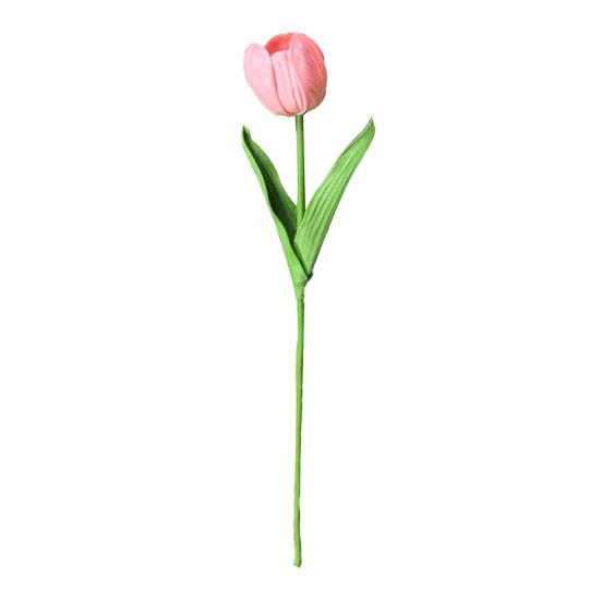 Real Touch Artificial Tulip Flower 13.7" PU Faux Tulips Lifelike Fake Tulip with Long Stem for Wedding Home Table Centerpiece Spring Garden Decor