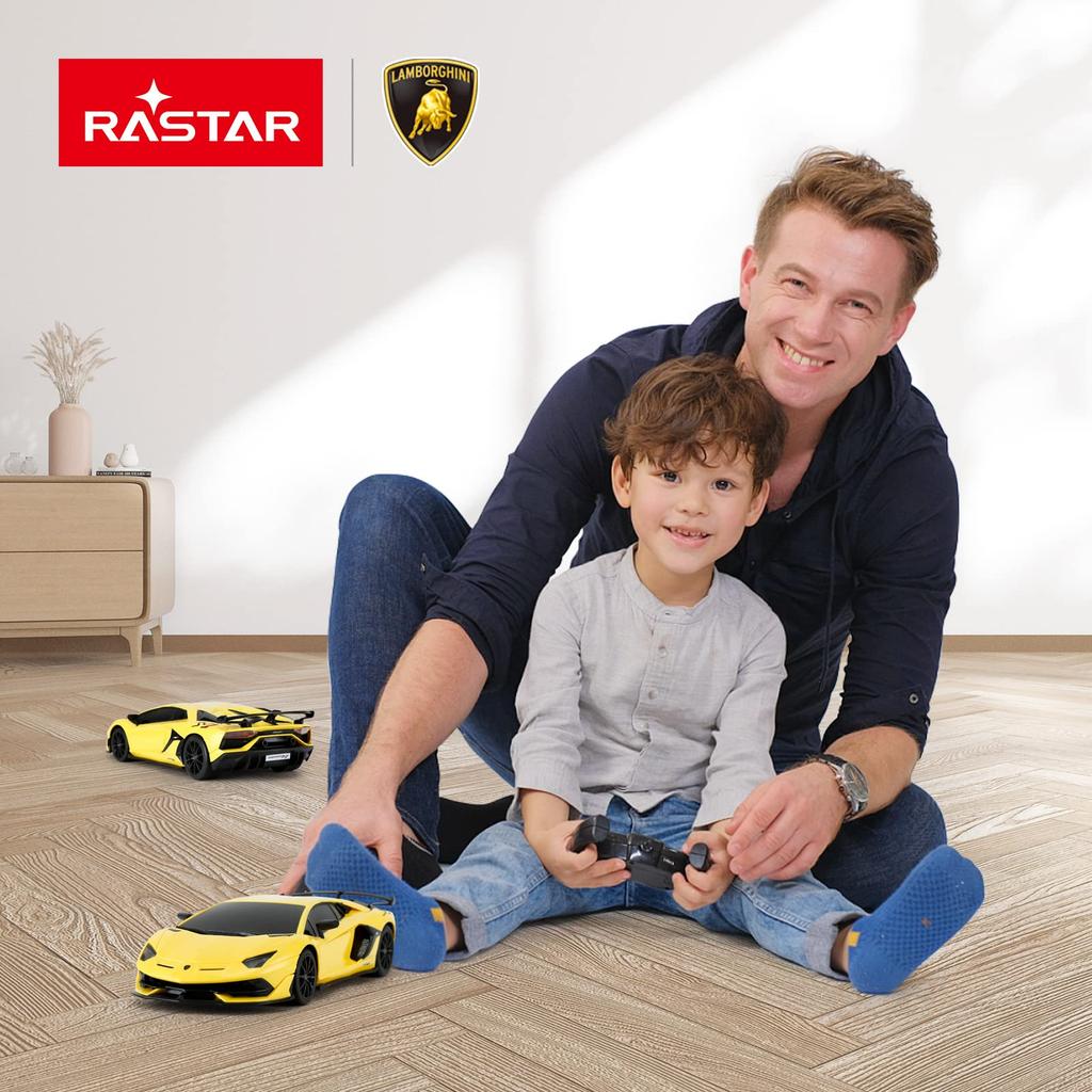 RASTAR 124 Lamborghini Aventador SVJ Radio Control Car, 2.4GHz, Yellow