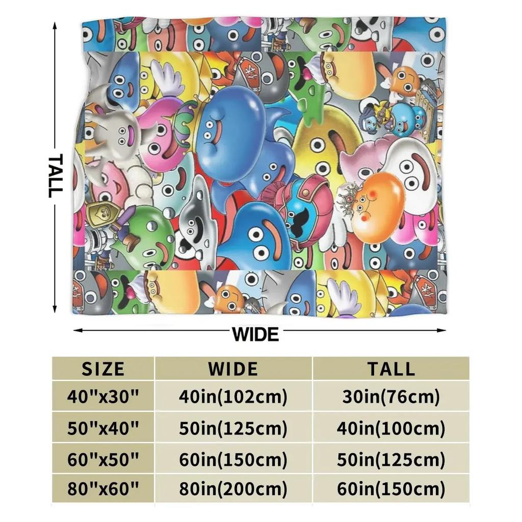Dragon Quest Slimes Blankets Soft Warm Flannel Throw Blanket Cover for Bed Living room Picnic Travel Home Couch