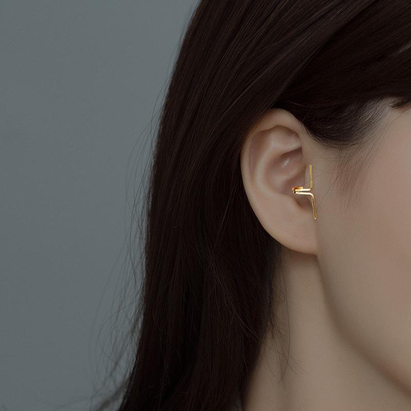 Clips d'oreilles Banyan Tree Argent S925 non percés: Boucles d'oreilles manchette d'oreille ligne simple unisexe - Style tendance européen et américain