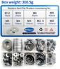 580pcs/Box M2 M2.5 M3 M4 M5 M6 M8 M10 M12 304 Stainless Steel  Flat Washer Plain Gasket
