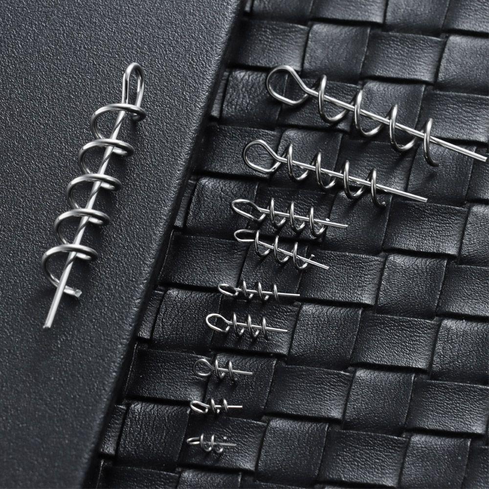Stainless Steel Screw Needle Lure Baits Hook Worm Swivel Tools Hook Pin Lock Needle Fishing Hook Connector Fishing Accessories