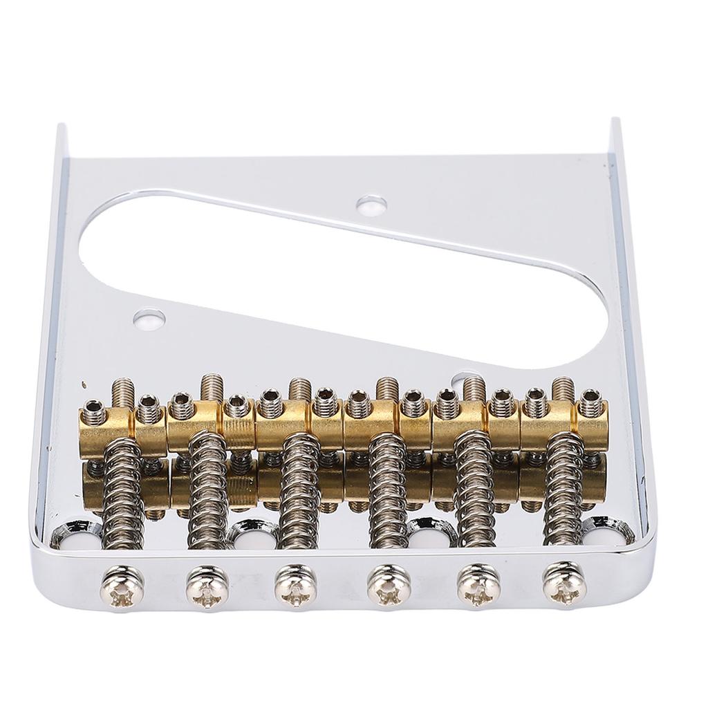54mm Guitar Bridge with Brass Barrel Saddles 6 String Metal Bridge Replacement for Telecaster Electr