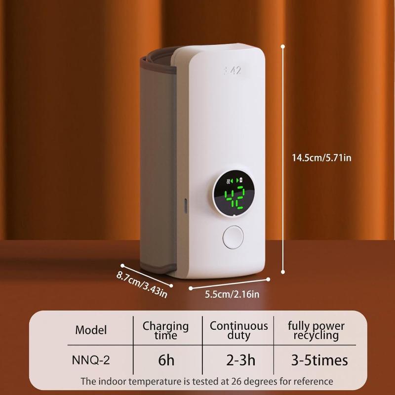 Bottle Warmer, Portable Baby Milk Warmer with 6 Temp Control for Travel, 18W Cordless Smart Warmer BPA-Free with Digital LCD for Most Bottles Fast H