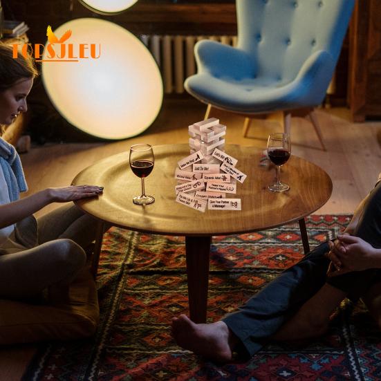 48Pcs Super Naughty Building Blocks,Romantic Adult Party Gift,Valentine Tumbling Tower Stacking Blocks Game