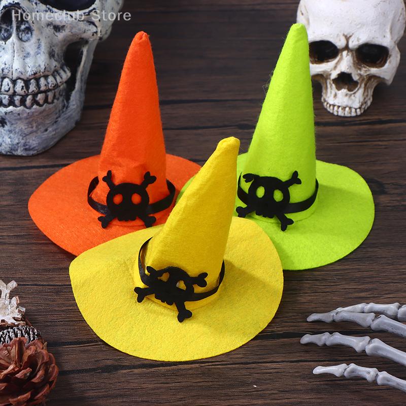 3Pcs/set Halloween Felt Hats Dollhouse Miniature Random Hats Doll House Decoration Accessories Kids Play Toys