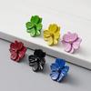 2pc Colorful Flowers Kitchen Cabinet Door Handle, Bedroom Wardrobe Knob, Children's Room Furniture Decoration Handle,Black Pink