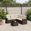 VidaXL Garden Lounge Set with Cushions 6 Pcs, Patio Sofas, Patio Furniture Set, Outdoor Furniture, Brown 3218953