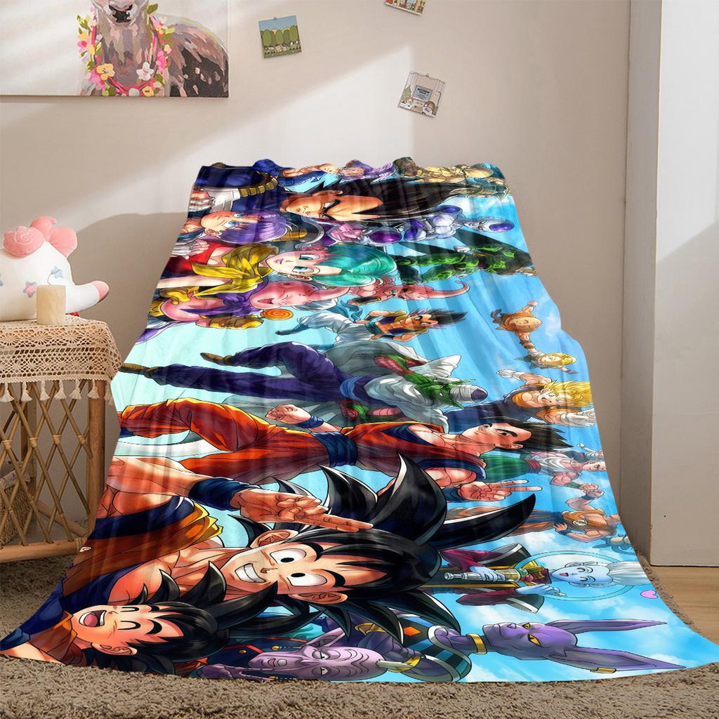 1PC DRAGON BALL  Print Flannel Blanket, High Quality All Seasons, Home Decor, Warmth and Comfort, Perfect for Christmas Gifts