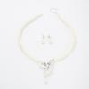 Elegant Pearl and Alloy Floral Jewelry Set: Water Drop Necklace & Earrings for Women