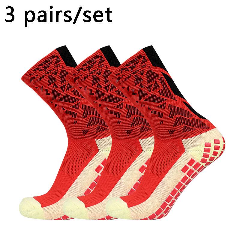 3 pairs New  Men Women Camouflage Arrow Soccer Socks Breathable Sports Silicone Anti Slip Grip Football Socks