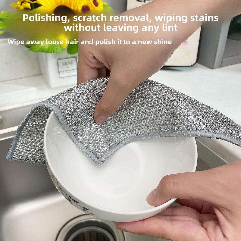 Ocelová drátěná tkanina, Stříbrná drátěná bambusová, Uhlíková mřížka, Nepřilnavá olejová tkanina, Kuchyňský sporák, Mytí nádobí, Drhnutí hrnců, Odmašťovací stříbrná drátěná tkanina