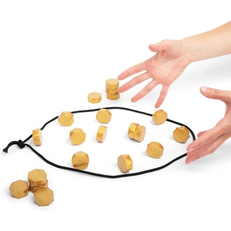 Magnetic Chess Board Game Set for Kids Family,20 Travel Stones with Rope Storage Bag, Fun Indoor Outdoor Strategy Game for All Ages