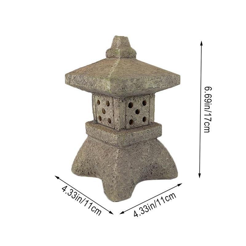 Decoración Zen adornos torre con energía Solar jardín estatua palacio linternas lámpara Solar china piedra patio Pagoda linterna