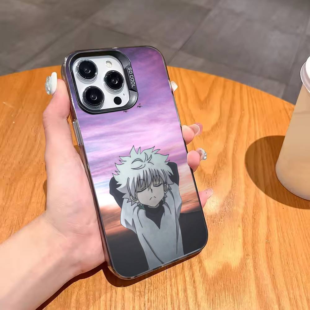Hunter Cool K-Killua NEW Phone Case For iPhone17,16,15,14,13,12,11,Pro,MAX Gray Matte Silicone Black Cover
