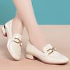 Mocassins Polyvalents, Couleur Unie, Élégants, Cuir Souple, Chaussures à Enfiler, Chaussures Plates, Chaussures en Cuir Souple pour Femmes
