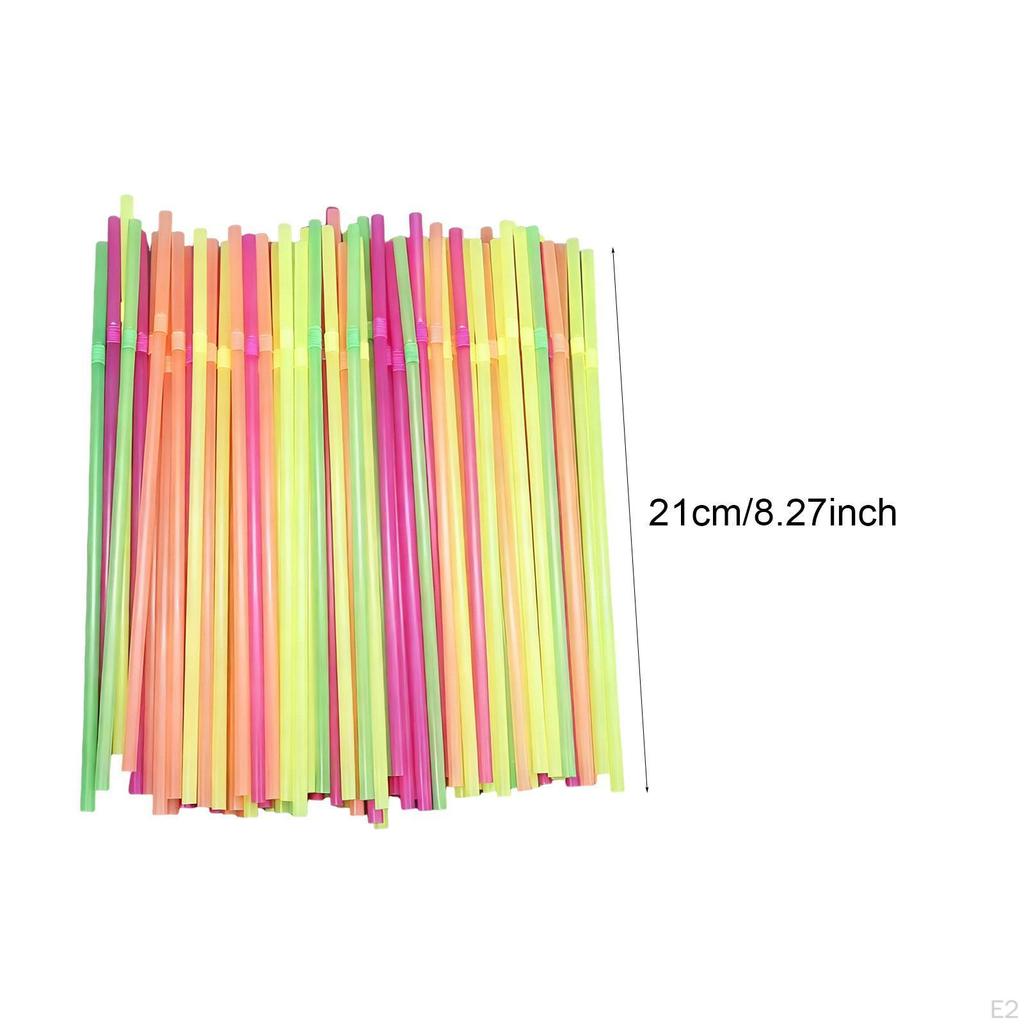 100x Drinking Straws Accessories Plastic Flex for Carnival Bar Family