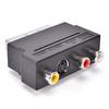 Scart-Adapter AV-Block auf 3 Cinch-Phono-Composite-S-Video mit In/Out-Schalter, Gold