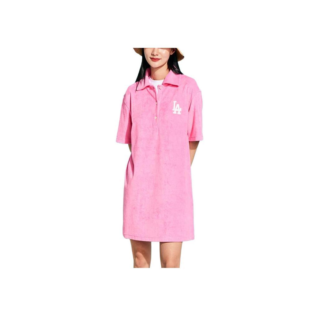 New MLB Short Sleeved Dresses Women's Pink 3FOP63023-07PKS