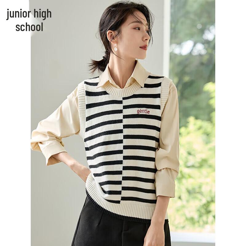 

Women s Striped Color-Block Knit Vest Top One Size