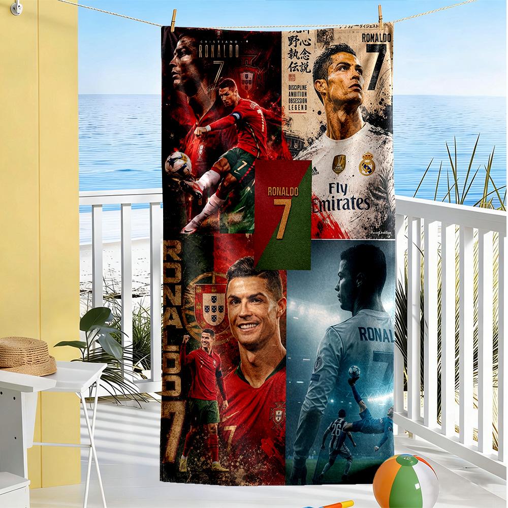Cristiano Ronaldo Beach Towel Super Soft & Absorbent Comfortable Lightweight Suitable for Swimming, Gym, Camping, Yoga Vacation