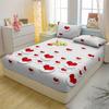 Simple 1 Modern Heart-Shaped Printed Matte Fitted Sheet, Bedroom Printed Bed Cover, Bedding Excluding Pillowcases