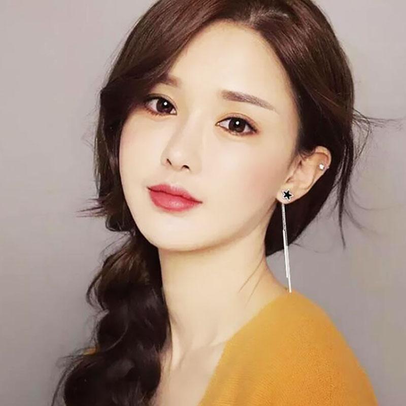 New Geometric Triangle Long Tassel Bar Drop Earrings For Women Minimalist Personality Ear Line Dangle Long Earrings Oorbellen