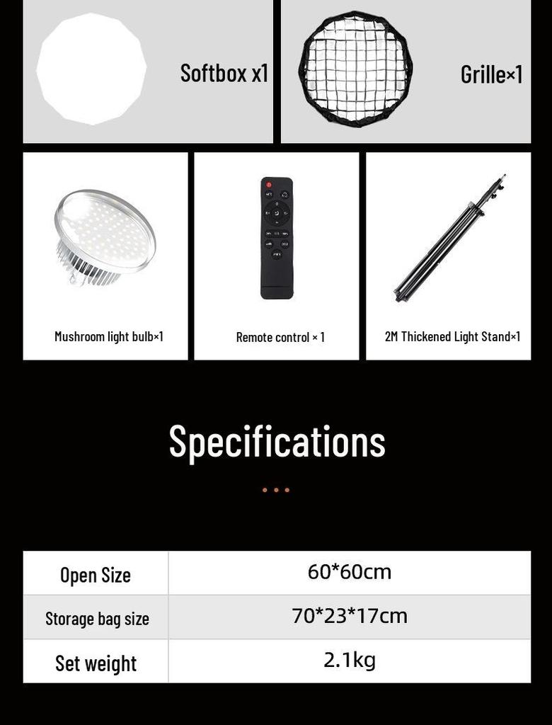 Professional Parabolic Softbox Grid for Photography & Live Streaming