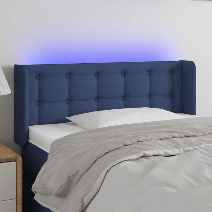 VidaXL Tête de Lit à LED Meuble de Chambre à Coucher Accessoire de Lit Simple Tête de Cadre de Lit Intérieur Bleu 3123658
